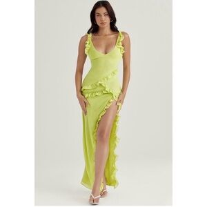 HOUSE OF CB Pixie Ruffle Georgette Body-Con Cocktail Dress